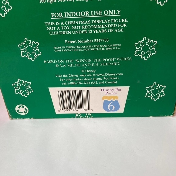 Santa's Best Winnie the Pooh EZ Light Large Animated Ornament in Original Box - Picture 14 of 16